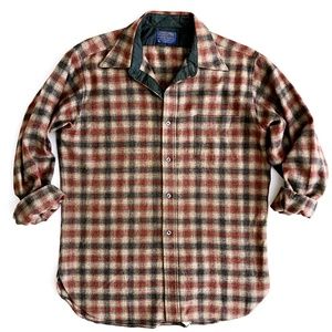 Pendleton Men's Plaid Casual Button Down Shirt - Red, Brown, Cream